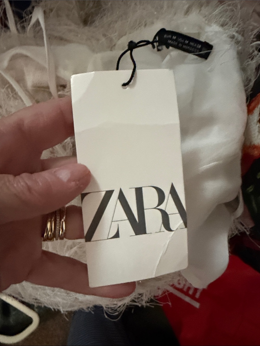 Zara Feather Ivory Spaghetti Strap Mini Dress - Picture 11 of 11